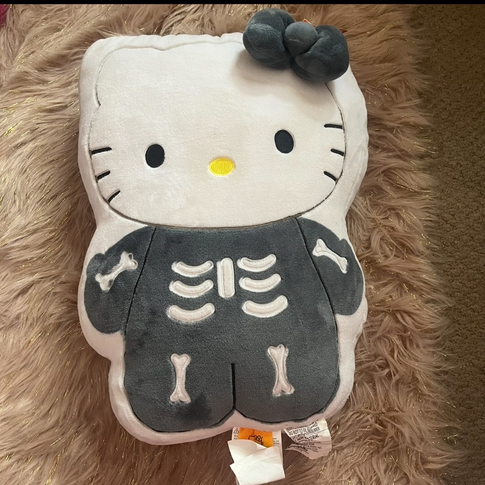 Hello Kitty Halloween Skeleton Pillow